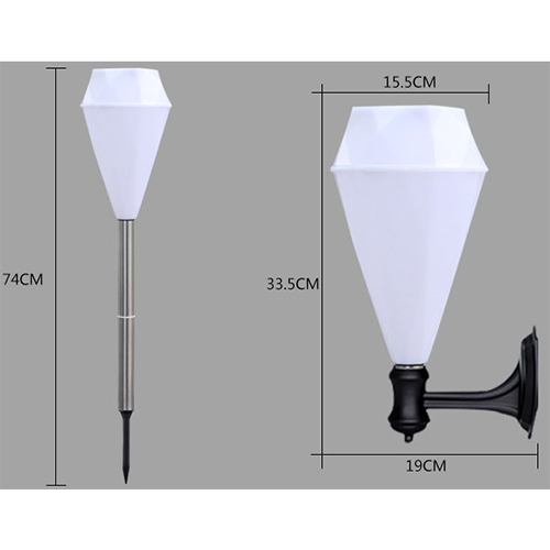 10H 1W 8pcs LED Diamond Shape Solar Pin Garden Lights